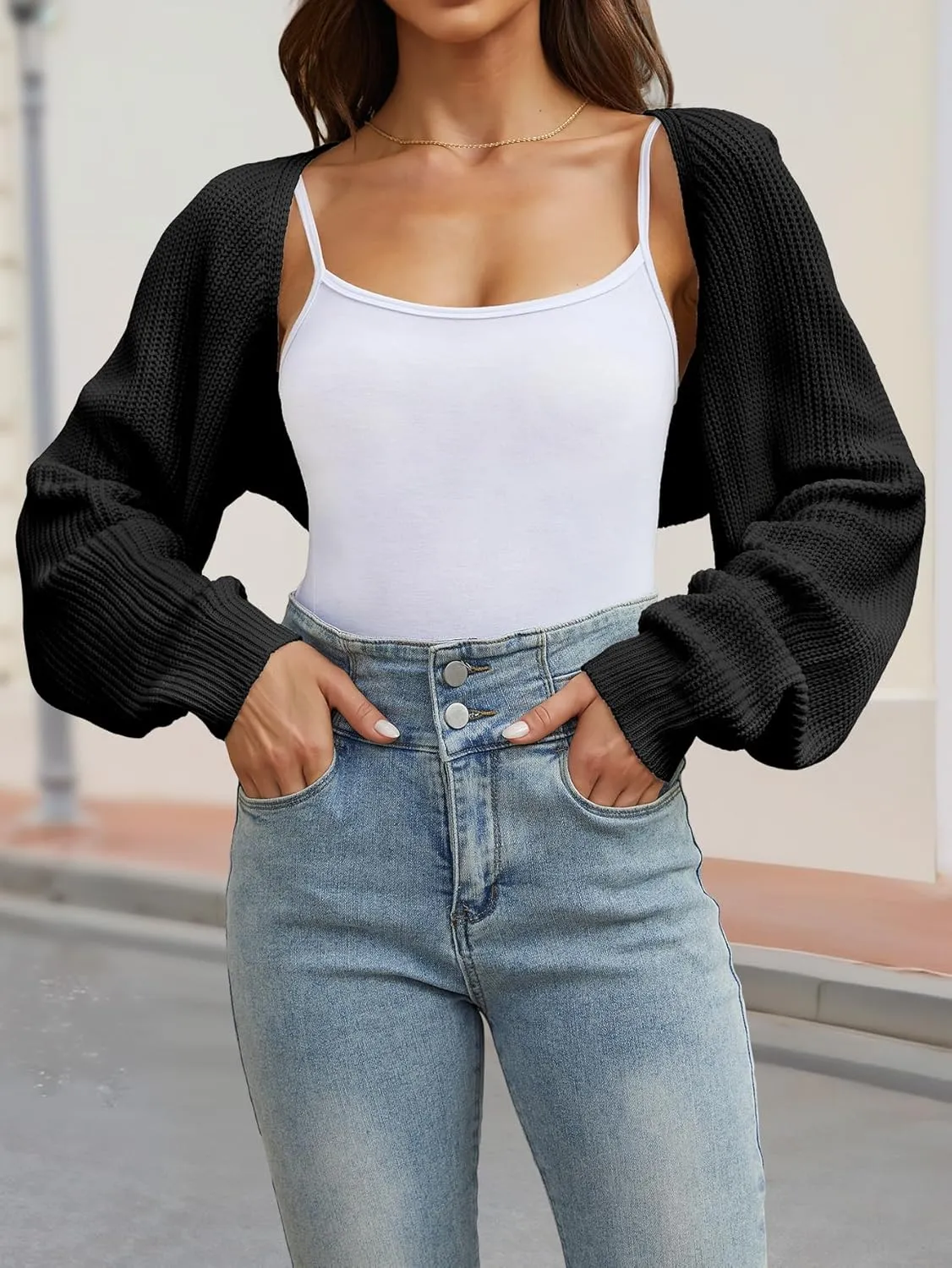 Women's Cropped Cardigan Bolero Shrug Sweater 2025