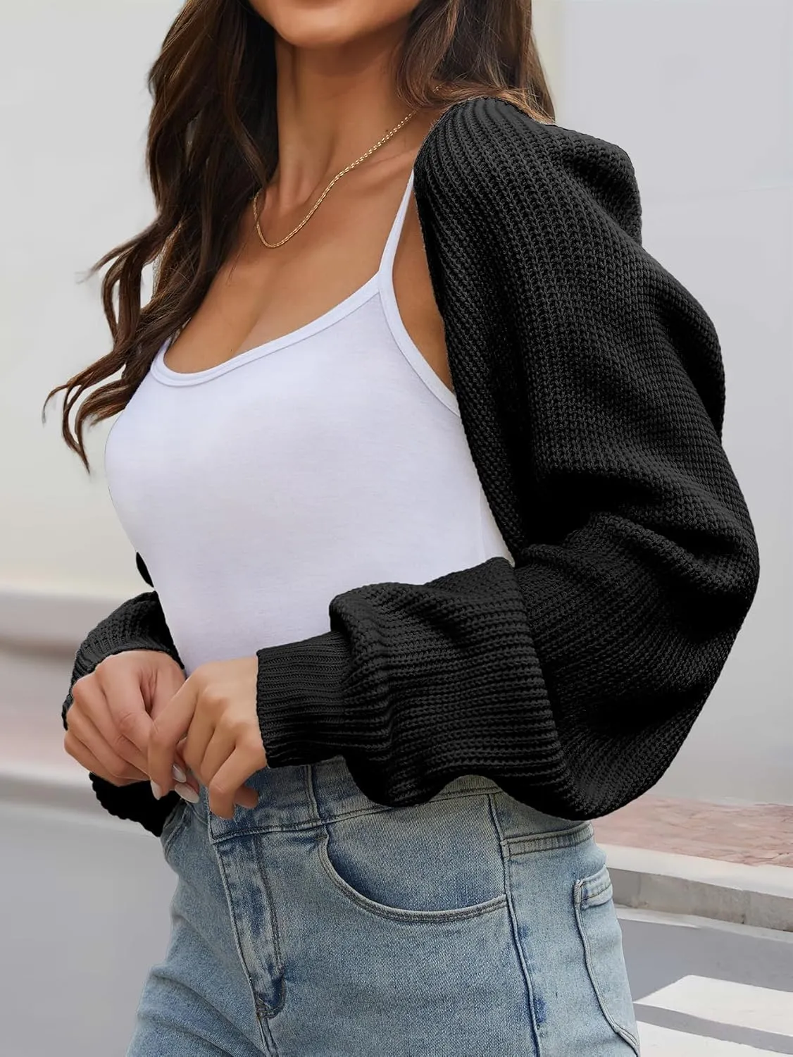 Women's Cropped Cardigan Bolero Shrug Sweater 2025