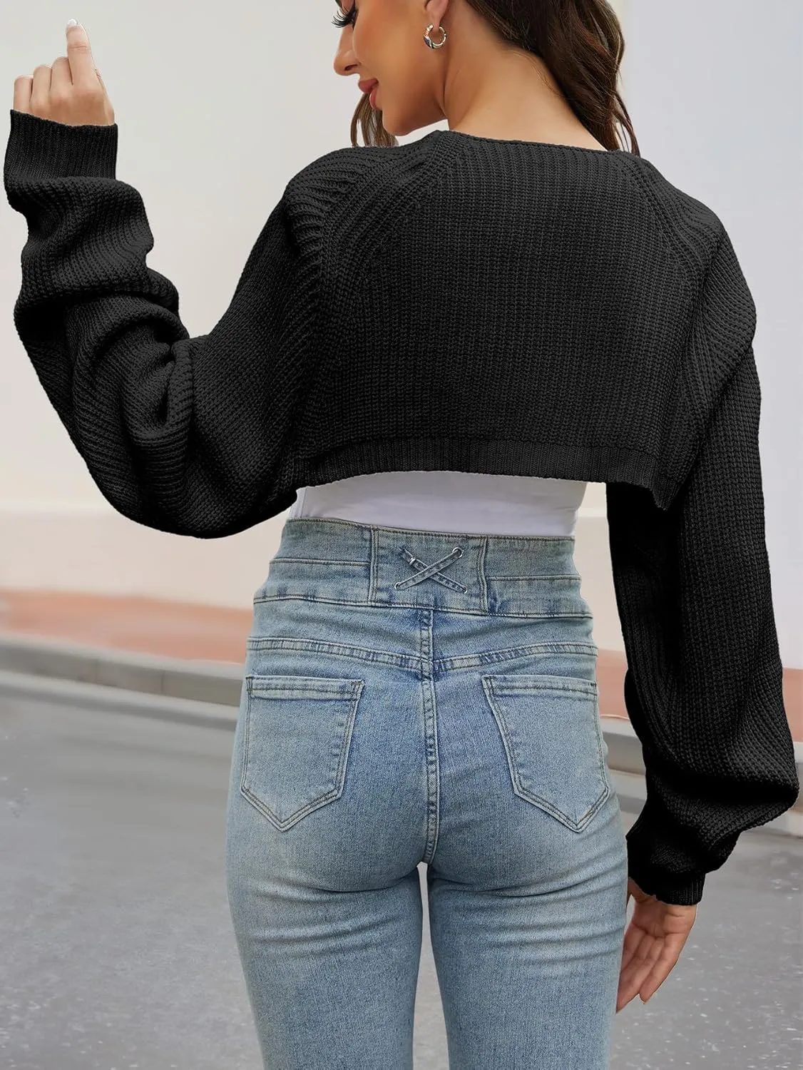 Women's Cropped Cardigan Bolero Shrug Sweater 2025