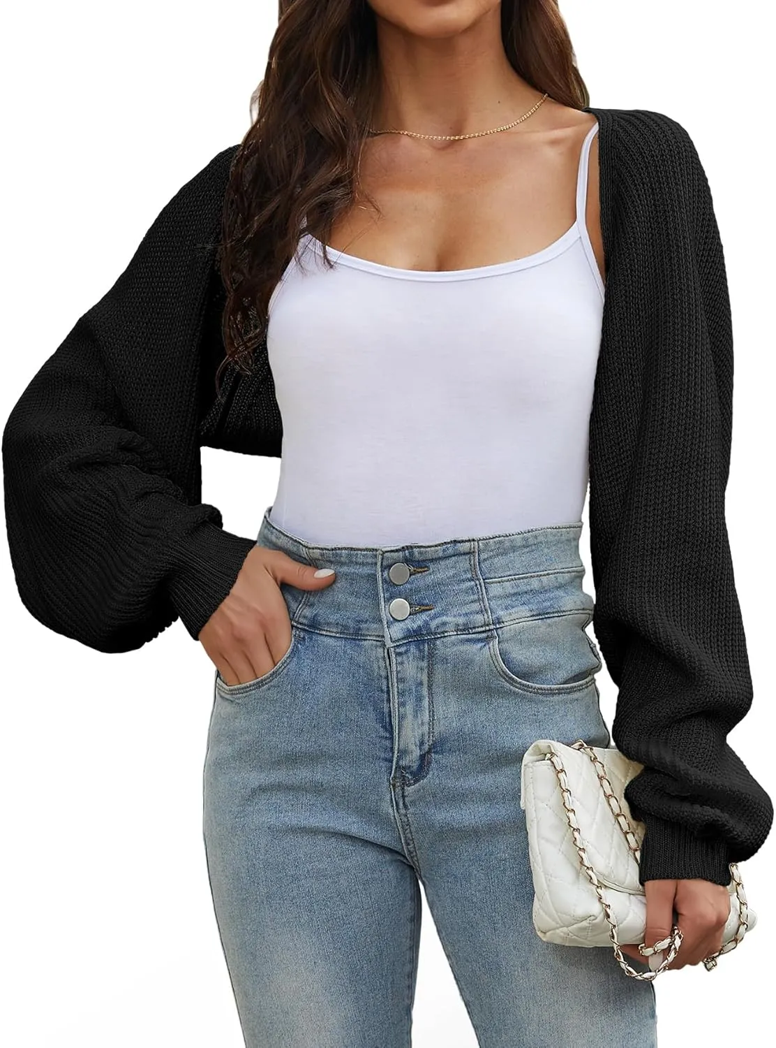 Women's Cropped Cardigan Bolero Shrug Sweater 2025