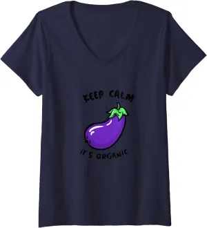 Womens Keep calm, it's organic! V-Neck T-Shirt