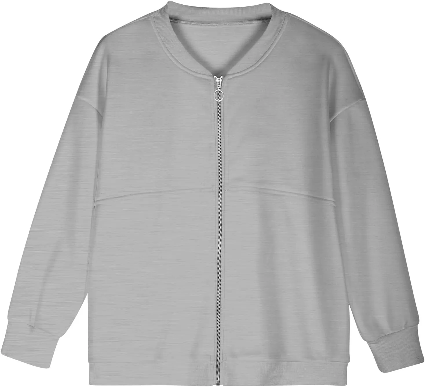 Womens Oversized Sweatshirts Hoodies Zip Up Pullover Fall Cool Outfits Crew Neck Simple Elegant Winter Jack Coat