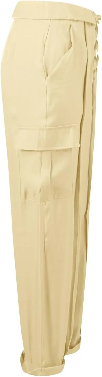 Women's Pocket High Waist Workwear Pants Casual Versatile Pants Lightweight Casual