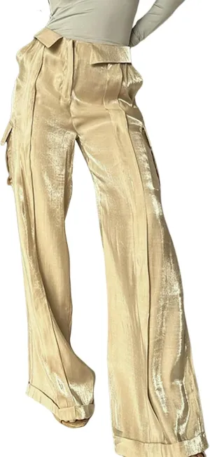 Women's Pocket High Waist Workwear Pants Casual Versatile Pants Lightweight Casual