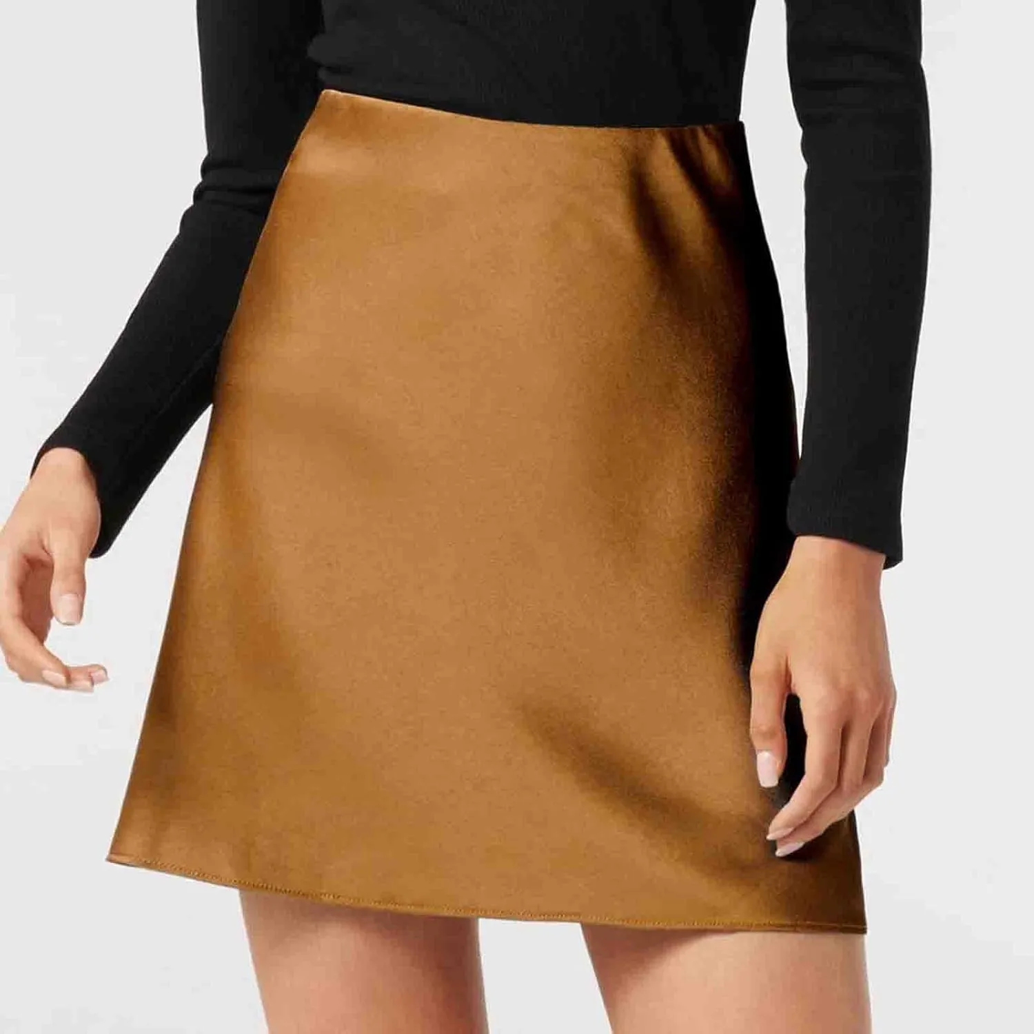 Women's Satin Mini Skirt High Waisted Elastic Waist A-Line Silk Soft Casual Elegant Short Party Skirts 2025