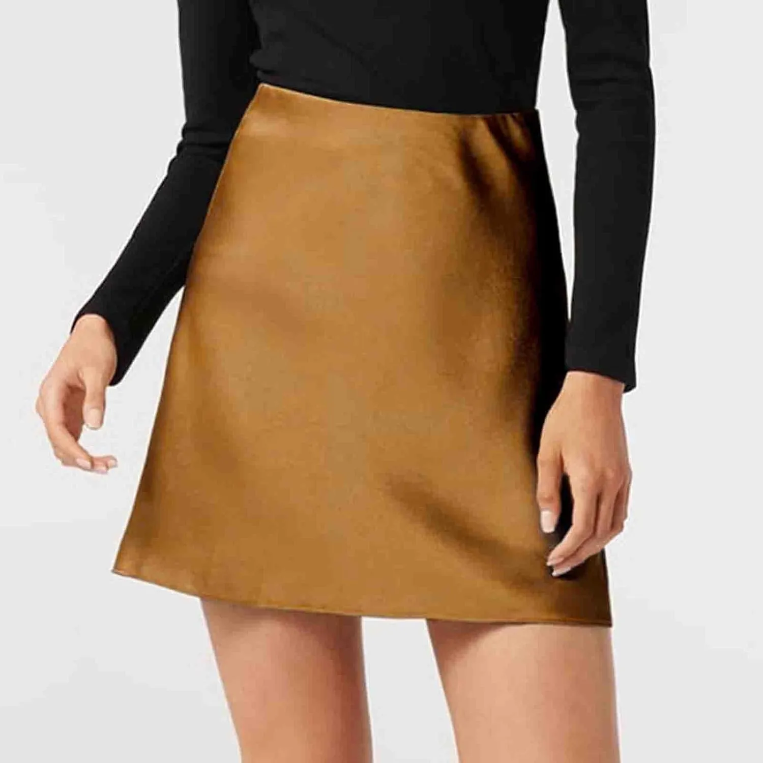 Women's Satin Mini Skirt High Waisted Elastic Waist A-Line Silk Soft Casual Elegant Short Party Skirts 2025