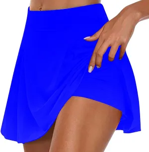 Womens Solid Skirt Shorts Skort Casual Summer Athletic Workout Biker Shorts High Waisted Tennis Skirts Golf Skorts Skirts