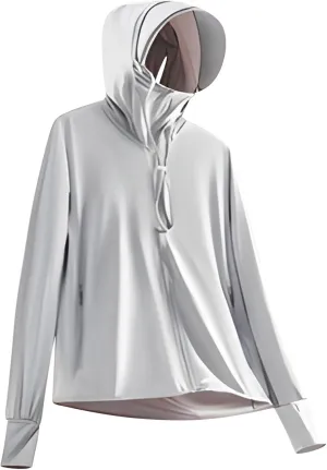 Women's Sun Protective Jacket Full Zip UPF 50  UV Protection Clothing Lightweight Summer Long Sleeve Hoodie Sun Shirts