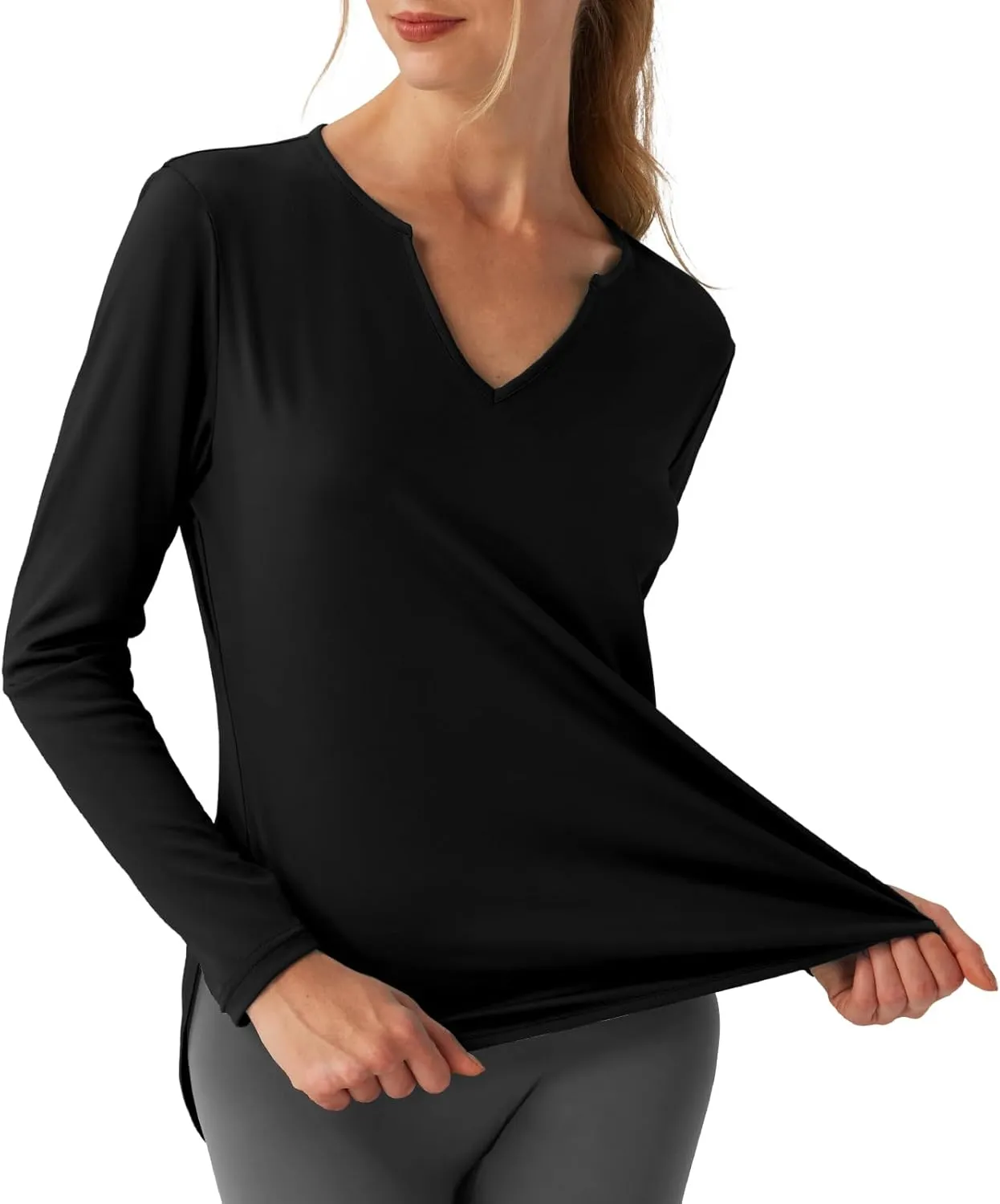 Women's V-Neck UPF 50 Swim Rash Guard Shirt