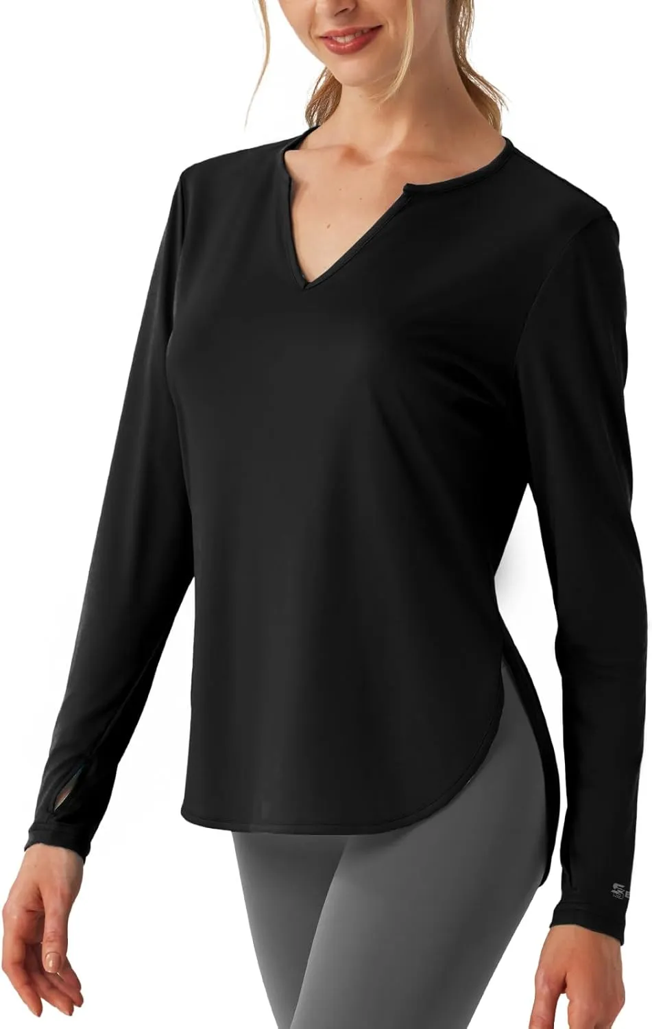 Women's V-Neck UPF 50 Swim Rash Guard Shirt