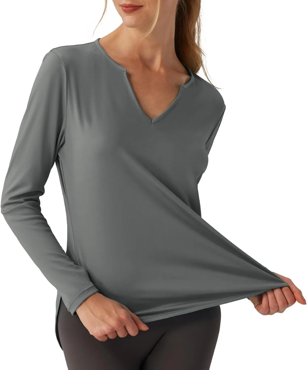 Women's V-Neck UPF 50 Swim Rash Guard Shirt