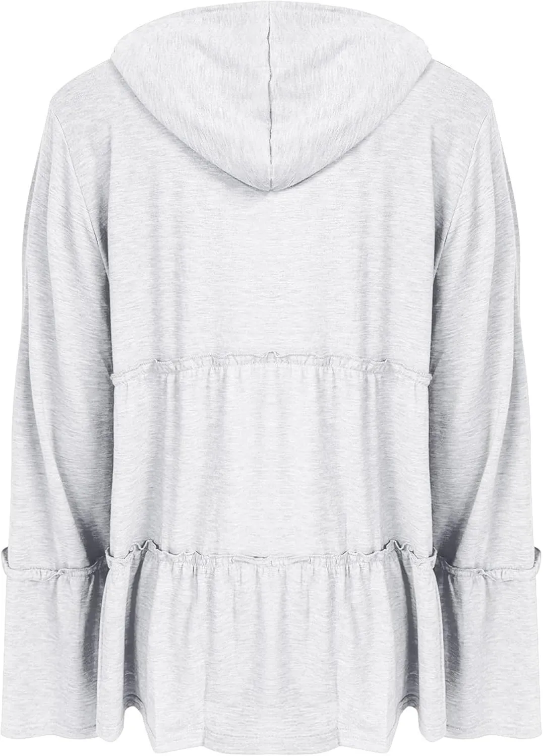Women's Zip Up Blouses Long Sleeve V Neck Dressy Peplum Casual Tops Babydoll Shirts Fashion Lightweight Hoodies