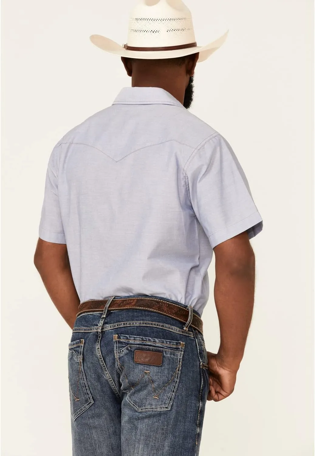 Wrangler Men's Snap Short Sleeve Western Snap Plaid Shirt