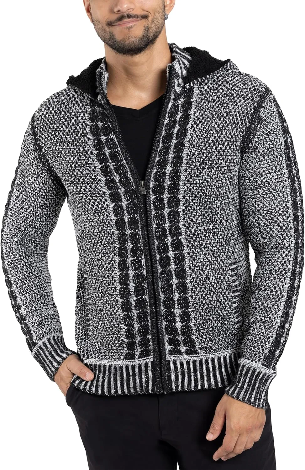 X RAY Mens Zip Up Cardigan Sweater for Men, Full Zip Slim Fit Knit Jacket for Spring (Big and Tall),