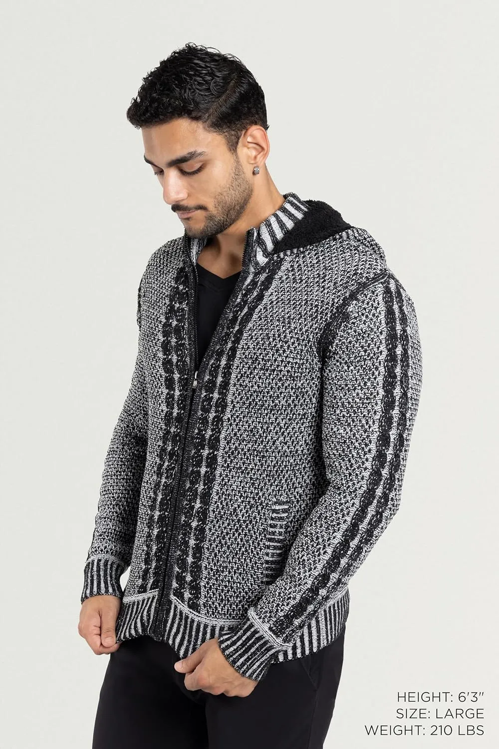 X RAY Mens Zip Up Cardigan Sweater for Men, Full Zip Slim Fit Knit Jacket for Spring (Big and Tall),