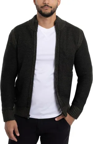 X RAY Mens Zip Up Cardigan Sweater for Men, Full Zip Slim Fit Knit Jacket for Spring (Big and Tall),