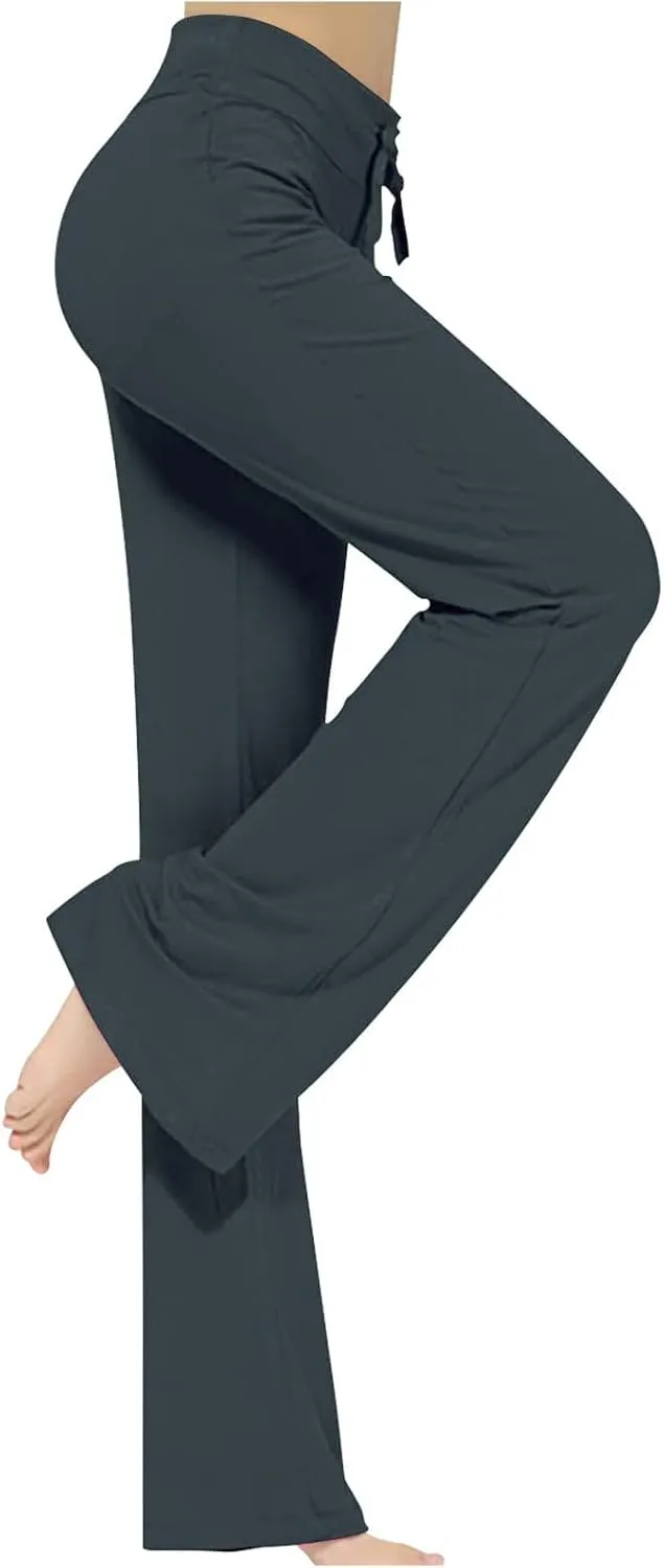 yardsong Womens Workout Pants High Waist Wide Leg Yoga Pants Flare Bootcut Soft Gym Leggings Comfy Lounge Trousers