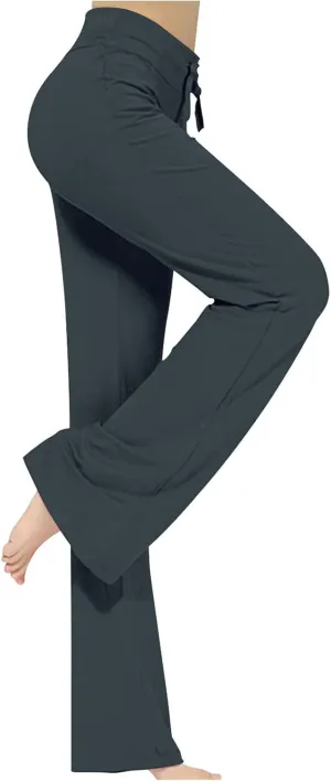 yardsong Womens Workout Pants High Waist Wide Leg Yoga Pants Flare Bootcut Soft Gym Leggings Comfy Lounge Trousers