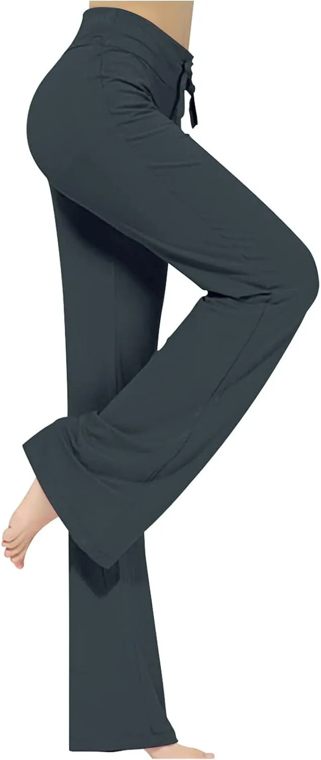 yardsong Womens Workout Pants High Waist Wide Leg Yoga Pants Flare Bootcut Soft Gym Leggings Comfy Lounge Trousers