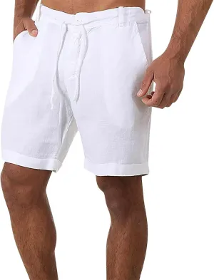 Ymosrh Mens Shorts Casual Summer Shorts with Pocket Drawstring Holiday Beach Shorts, S-3XL