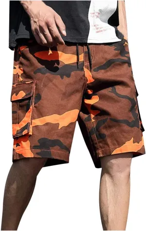 Ymosrh Men's Shorts Summer Outdoors Casual Camouflage Overalls Plus Size Sport Shorts Pants Casual, M-7XL
