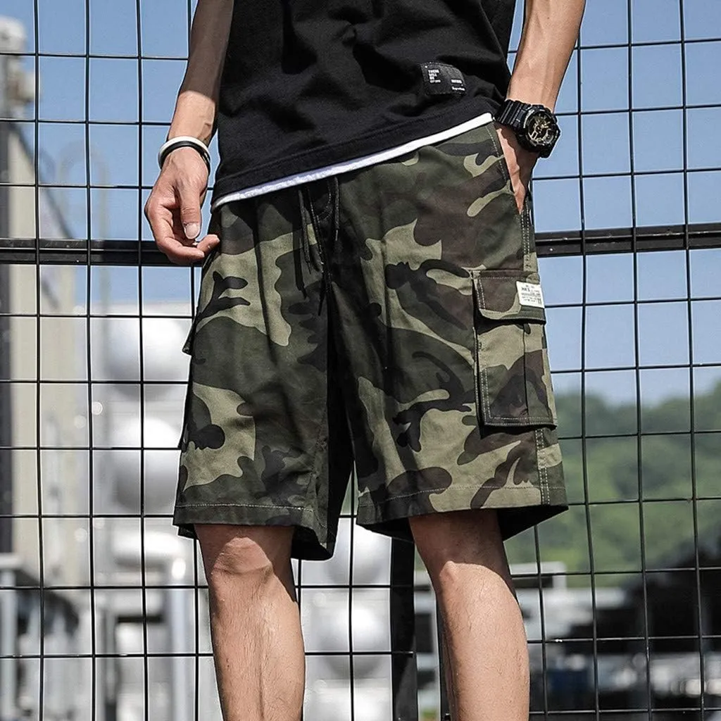 Ymosrh Men's Shorts Summer Outdoors Casual Camouflage Overalls Plus Size Sport Shorts Pants Casual, M-7XL