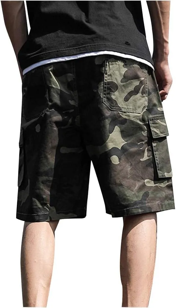 Ymosrh Men's Shorts Summer Outdoors Casual Camouflage Overalls Plus Size Sport Shorts Pants Casual, M-7XL