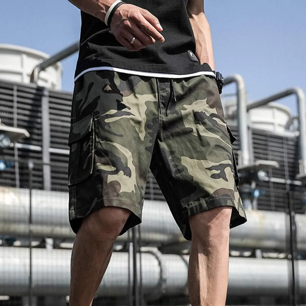 Ymosrh Men's Shorts Summer Outdoors Casual Camouflage Overalls Plus Size Sport Shorts Pants Casual, M-7XL