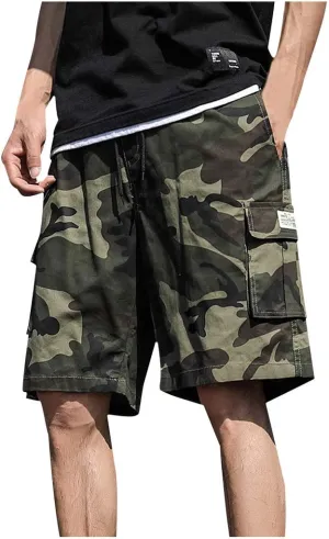 Ymosrh Men's Shorts Summer Outdoors Casual Camouflage Overalls Plus Size Sport Shorts Pants Casual, M-7XL