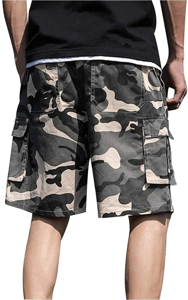Ymosrh Men's Shorts Summer Outdoors Casual Camouflage Overalls Plus Size Sport Shorts Pants Casual, M-7XL
