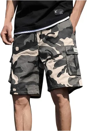 Ymosrh Men's Shorts Summer Outdoors Casual Camouflage Overalls Plus Size Sport Shorts Pants Casual, M-7XL