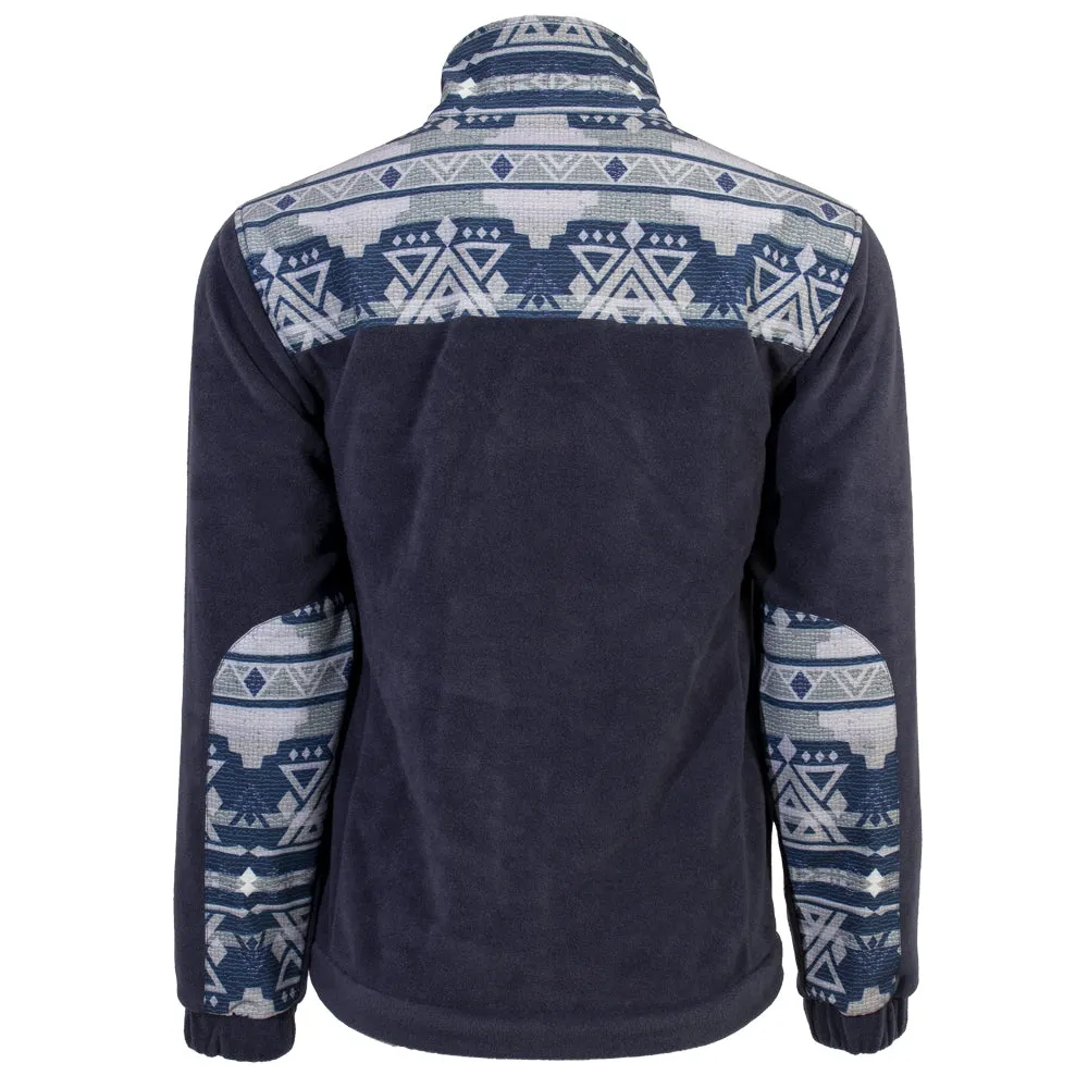 Youth "Hooey Tech Fleece Jacket" Aztec Pattern w/ Navy Fleece